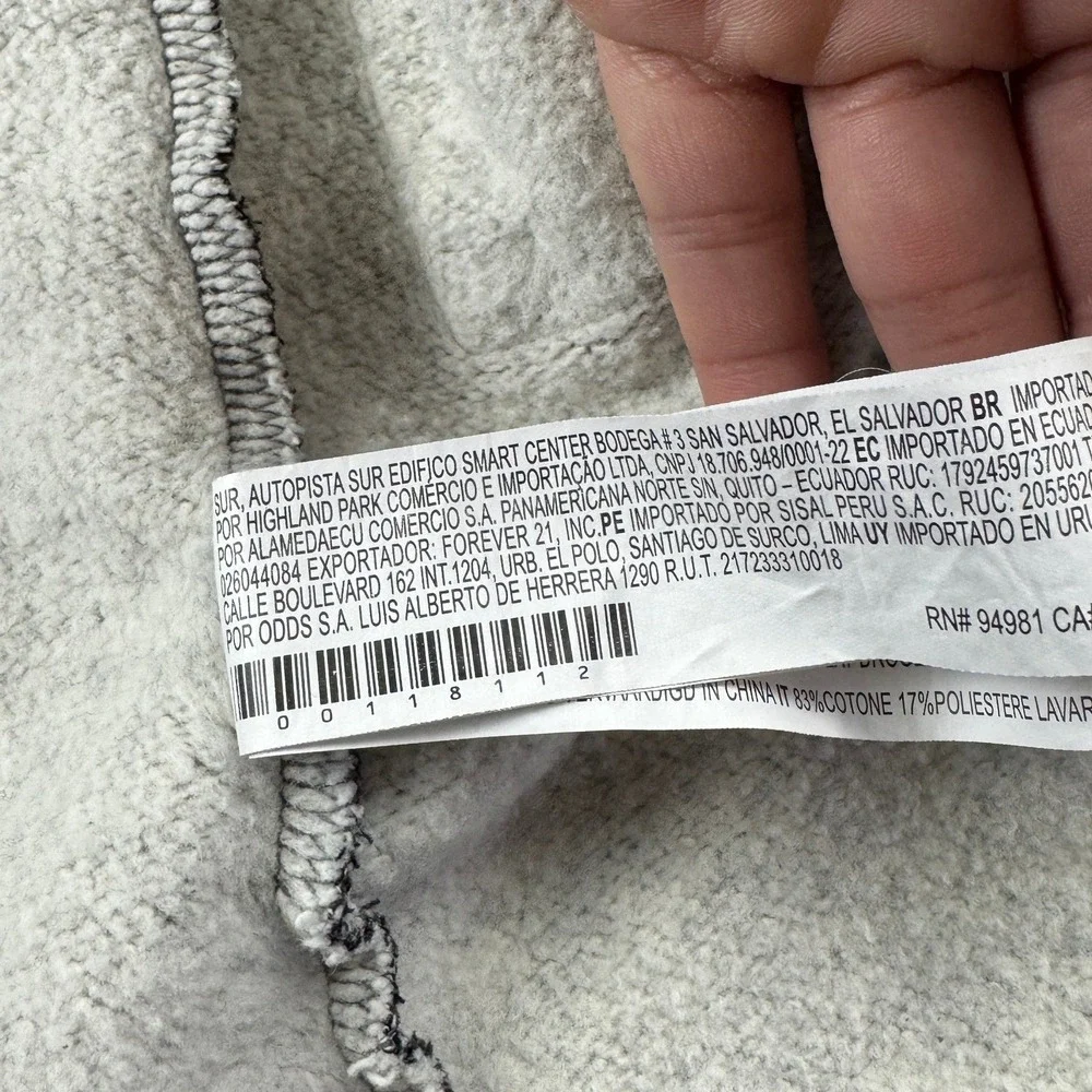 Forever 21 Exclusive Gray Salt and‎ Pepper Marled Open Front Hooded Cardigan L